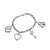 Pulseira Prateada Elo Português com Coração, Cadeado, Trevo e Chave - Imagem 1