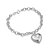 Pulseira Prateada Elo Português com Coração - Imagem 1