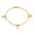 Pulseira Dourada Lisa com 3 Pingentes de Coração - Imagem 1