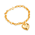 Pulseira Dourada Elo Português com Coração - Imagem 1