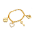 Pulseira Dourada Elo Português com Coração, Cadeado, Trevo e Chave - Imagem 1