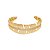 Bracelete Dourado de Pena Cravejado de Zircônia - Imagem 1