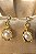 Brinco Pequeno Com Perola E Trabalhado Com Zircônia Banhado Em Ouro 18k - Imagem 2
