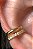Piercing Fake Duas Tiras Lisa E Outra Com Zircônias Banhado Em Ouro 18k - Imagem 1