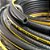 Mangueira Pvc Flexivel Para Compressor 1/4 400 Psi 50 Metros Preto Com Faixas Amarela - Imagem 6