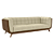 Sofá Vivaldi Decorativo Conforto E 3 Assentos Tecido Veludo Marrom/Bege - Imagem 5