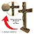 Crucifixo Mesa Madeira Frisada Cristo Metal 26cm São Bento - Imagem 5