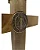 Crucifixo Mesa Madeira Frisada Cristo Metal 26cm São Bento - Imagem 3