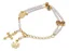 Pulseira Terço Dourado Pérola Strass Delicada Vidrinho Pérola 22 Cm - Imagem 3