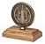 Adorno Mesa Medalha São Bento Metal E Pedestal Madeira 6,2cm - Imagem 5