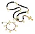 Conjunto Terço E Pulseira História De Santa Rita De Cássia Terço Preto/pulseira Rose - Imagem 1