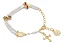 Conjunto Terço E Pulseira Strass Perola Dourado Com Vidrinho - Imagem 6