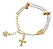 Conjunto Terço E Pulseira Strass Perola Dourado Com Vidrinho - Imagem 10