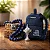 Terço Carlo Acutis 8mm Azul Madeira Com Mochila Chaveiro - Imagem 1