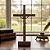 Crucifixo Madeira Cilindrica 15cm Jesus Cristo Ouro Velho - Imagem 1