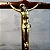 Crucifixo Madeira Cilindrica 15cm Jesus Cristo Ouro Velho - Imagem 4