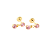Brinco Baby 2 pedras 3mm Folheado a Ouro - Imagem 2