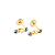 Brinco Baby 2 pedras 3mm Folheado a Ouro - Imagem 3
