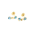 Brinco Baby 2 pedras 3mm Folheado a Ouro - Imagem 4