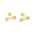 Brinco Baby 2 pedras 3mm Folheado a Ouro - Imagem 5