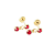 Brinco Baby 2 pedras 3mm Folheado a Ouro - Imagem 1