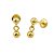 Brinco Baby com 2 Bolinhas 3mm Folheado a Ouro - Imagem 1