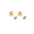 Brinco Baby Zircônia 3mm Folheado a Ouro - Imagem 1