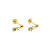 Brinco Baby Bolinha e Pedra 3mm Folheado a Ouro - Imagem 2