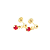 Brinco Baby Bolinha e Pedra 3mm Folheado a Ouro - Imagem 3