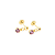 Brinco Baby Bolinha e Pedra 3mm Folheado a Ouro - Imagem 5