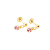 Brinco Baby Bolinha e Pedra 3mm Folheado a Ouro - Imagem 1