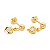 Brinco Baby Bolinha Pedra 3mm Folheado a Ouro - Imagem 2