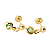 Brinco Baby Bolinha Pedra 3mm Folheado a Ouro - Imagem 6