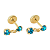 Brinco Baby com 2 Pedra 2,5mm Folheado a Ouro - Imagem 5