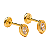 Brinco Baby Oval com Pedra 3mm Folheado a Ouro - Imagem 1
