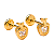 Brinco Baby Maça com Pedra 3mm Folheado a Ouro - Imagem 4
