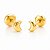 Brinco Infantil Lua Folheado a Ouro 18k Hipoalergênico Tarraxa Baby Delicado Feminino - Imagem 1