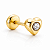 Brinco Infantil Coração Pedrinha Folheado Ouro 18k Hipoalergênico Tarraxa Baby Delicado - Imagem 5