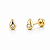 Brinco Infantil Gota com Pedra Folheado a Ouro 18k Hipoalergênico Tarraxa Baby Delicado Feminino - Imagem 1