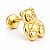 Brinco Infantil Ursinho Folheado a Ouro 18k Hipoalergênico Tarraxa Baby Delicado Feminino - Imagem 4