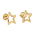 Brinco Baby Estrela Vazada Craquelado Folheada a Ouro - Imagem 1