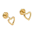 Brinco Coração Vazado Pequeno Folheado a Ouro - Imagem 1