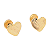 Brinco Coração Riscado Folheado a Ouro - Imagem 1
