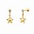 Brinco infantil Estrela Pendurado com Pedrinha Folheada a Ouro 18k Tarraxa Baby Conforto e Delicadeza - Imagem 1