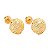 Brinco Baby Redondinho Craquelado Folheado a Ouro - Imagem 1