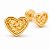 Brinco Baby Coração Craquelado Folheado a Ouro - Imagem 2