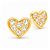 Brinco Baby Coração Cravejado Zircônia Folheado a Ouro - Imagem 2