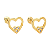 Brinco Baby Coração Vazado com Pedra Zircônia 2,5mm Folheado a Ouro - Imagem 1