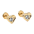Brinco Baby Coração Pedra 2,5mm Folheado a Ouro - Imagem 3