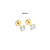 Trio Brincos Pedrinha Zircônia 3, 4 e 5mm Folheado a Ouro Tarraxa Baby - Imagem 7